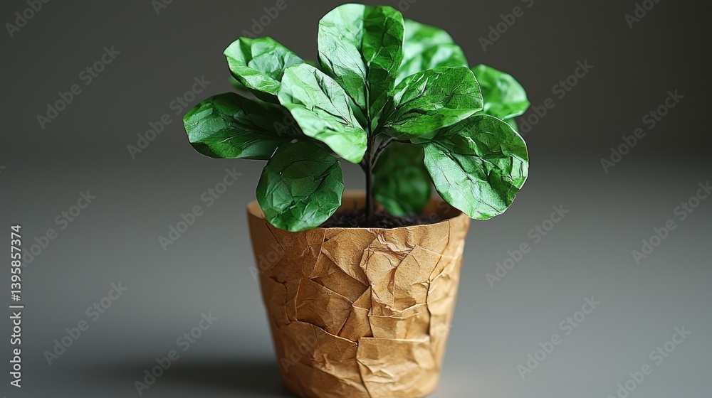Plant in paper pot Plant in paper pot