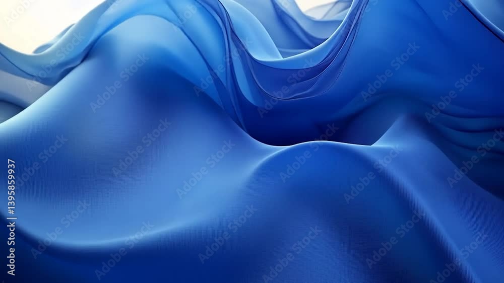 Abstract flowing blue fabric