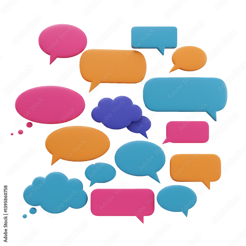 group speech bubble with different colors iolated on white background group speech bubble with different colors iolated on white background