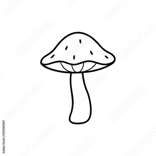 mushroom  line art vector Illustrator