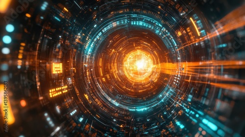 Wallpaper Mural Quantum Computing Processor Glowing Under Vibrant H Image Torontodigital.ca