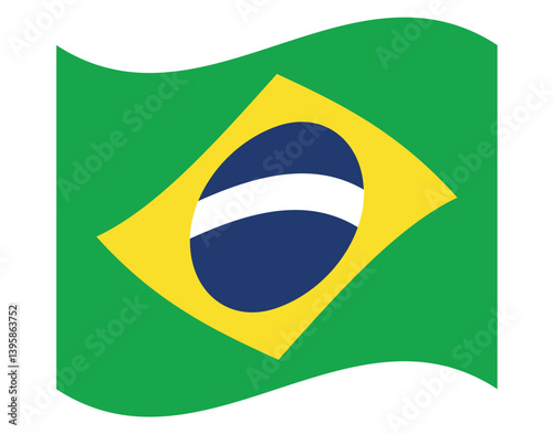Brazil national flag graphic Vector