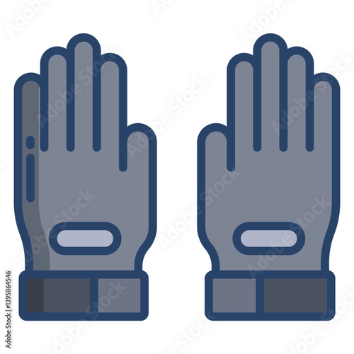 Linear color goal keeper gloves icon