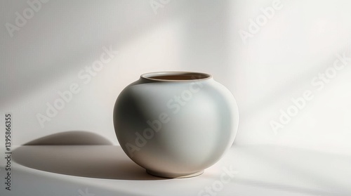 Obraz na płótnie Still life of a round ceramic vase against a white background studio w salonie