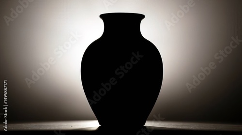 Obraz na płótnie Silhouette of a vase against a gradient background with soft lighting w salonie