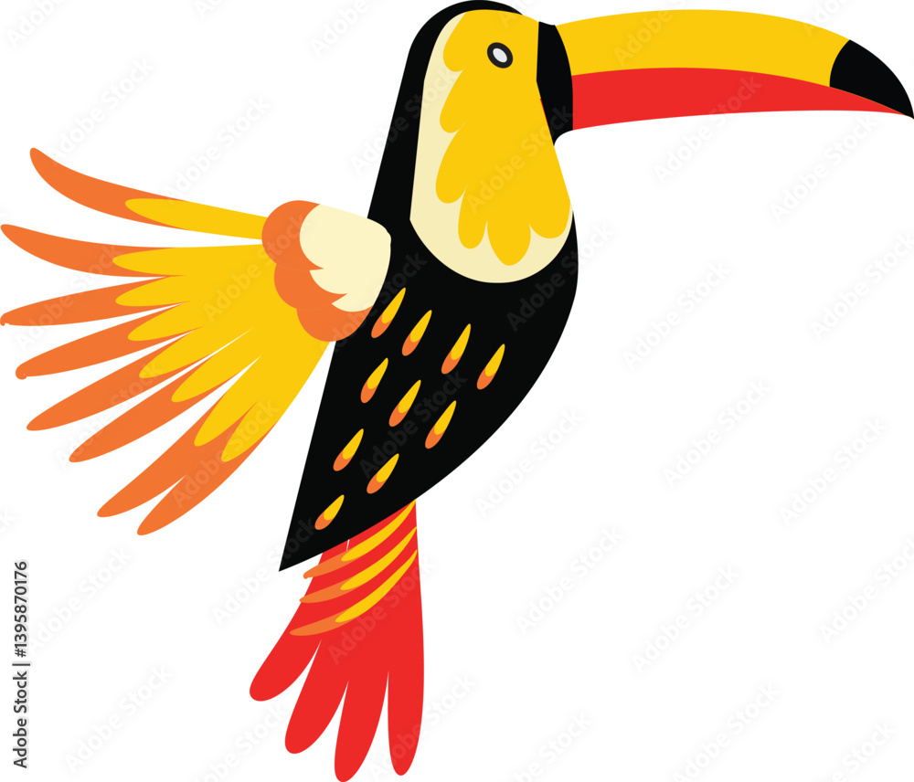 illustration of a very beautiful colorful toucan