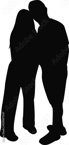 a couple body silhouette vector