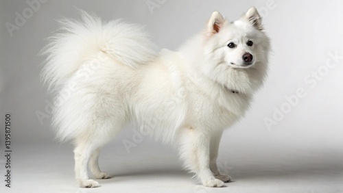 Wallpaper Mural American Eskimo Dog on studio background
 Torontodigital.ca
