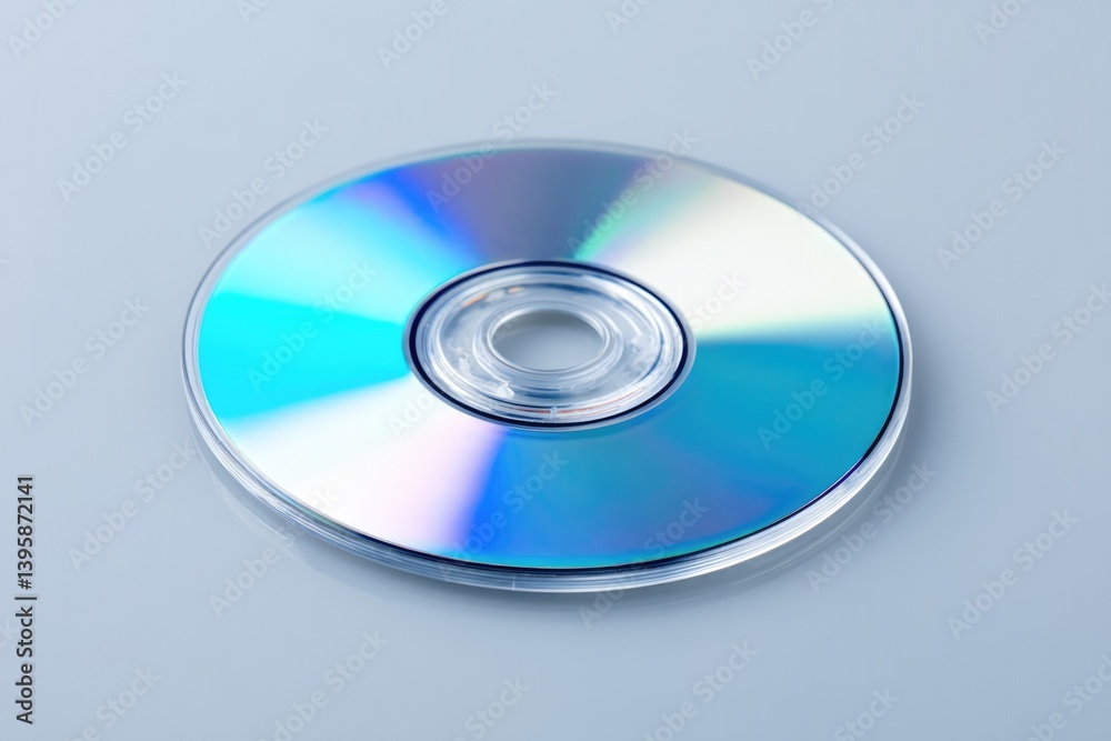 solitary cd disc resting on plain background emphasizing its circular form and reflective surface solitary cd disc resting on plain background emphasizing its circular form and reflective surface