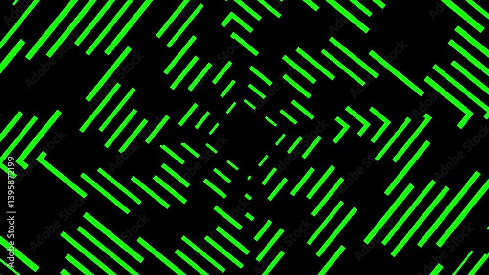Green digital lines tunnel, Futuristic neon tech motion loop background Green digital lines tunnel, Futuristic neon tech motion loop background
