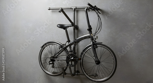 Wall Mounted Folding Bicycle Rack With Industrial Pipe Design
