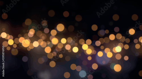 Glowing firefly lights abstract background with a magical fantasy glow.