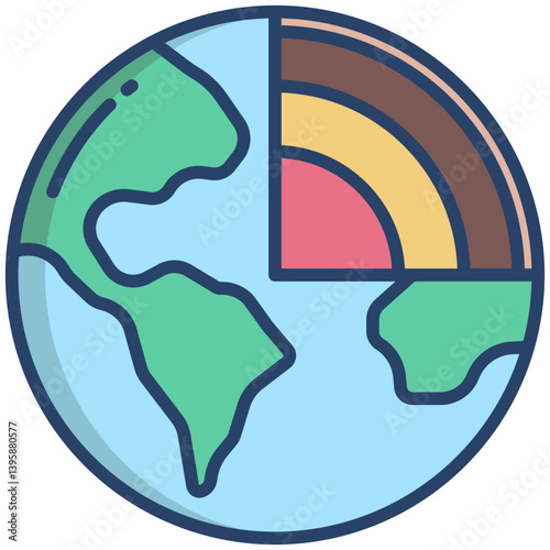 Linear color Earth Layers icon