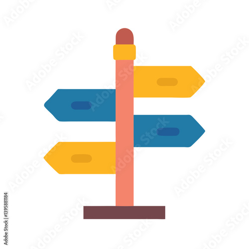Directional Signpost Travel Guidance Icon Design