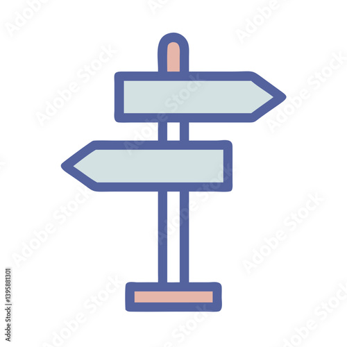 Directional Signpost Travel Guidance Icon Design