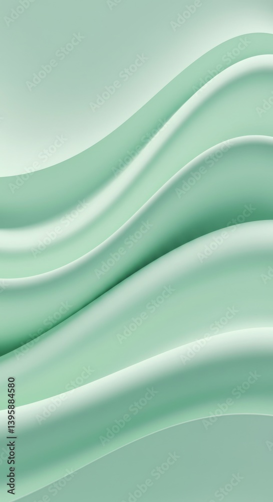 Smooth mint green abstract wave design with flowing curves Smooth mint green abstract wave design with flowing curves