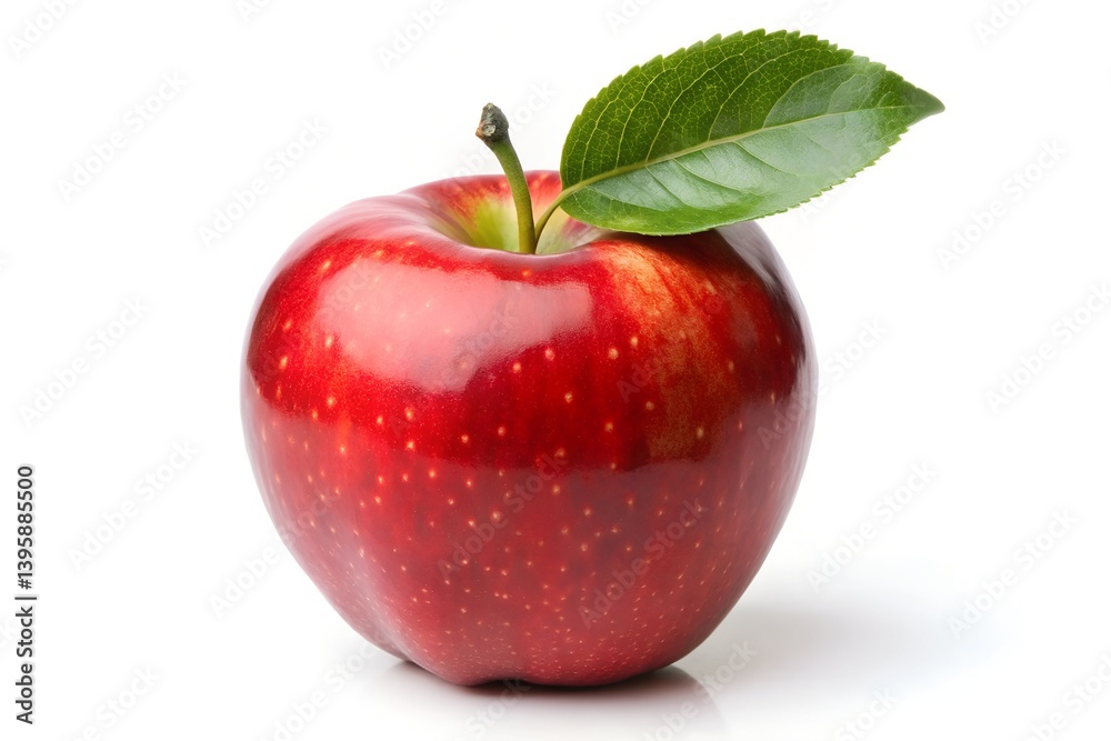 red apple with green leaf isolated on white background red apple with green leaf isolated on white background