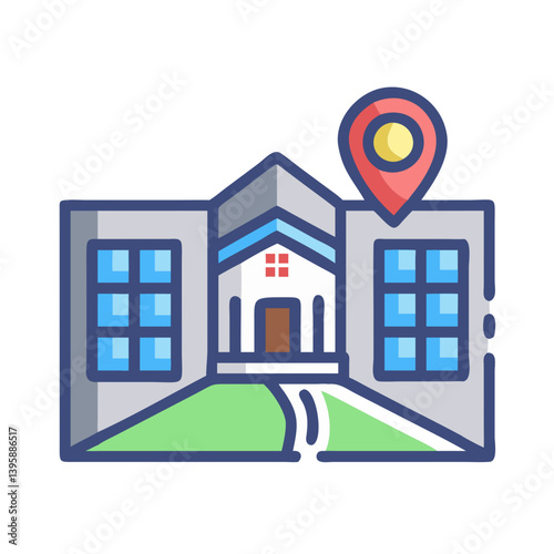  Colorful Campus Map Icon