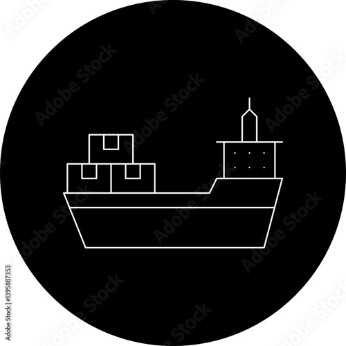 Cargo Ship II single vector illustration icon