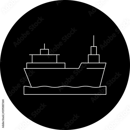 Cargo Ship I single vector illustration icon