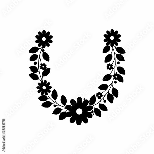 creative details Floral Garland Icon Vector Illustration
