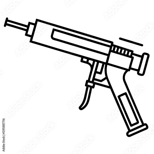 Minimalist outline of a caulking gun for DIY repairs  