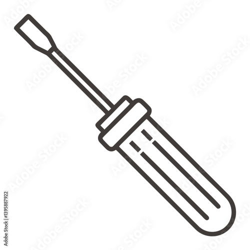 Minimalist Screwdriver Outline for DIY Home Repairs  