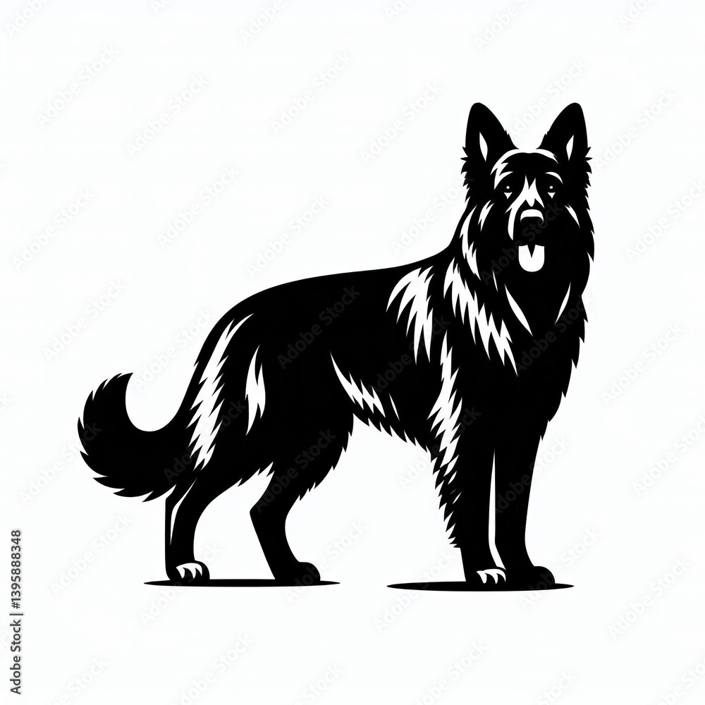 Fototapeta premium German Shepherd Silhouette