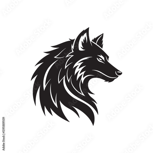 werewolf vector silhouette clip art logo design