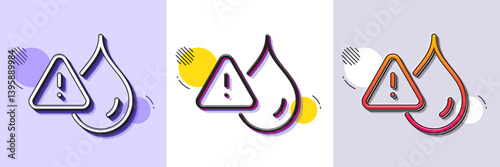 Waterproof line icon. Halftone dotted pattern. Gradient icon with grain shadow. Water resistant sign. Drop protection symbol. Line waterproof icon. Various designs. Vector