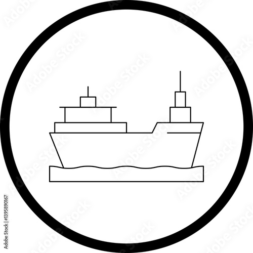 Cargo Ship I single vector illustration icon