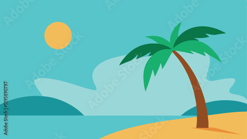 tropical island with palm trees