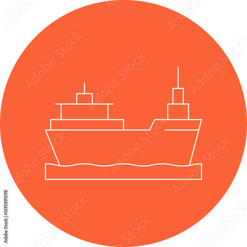 Cargo Ship I single vector illustration icon