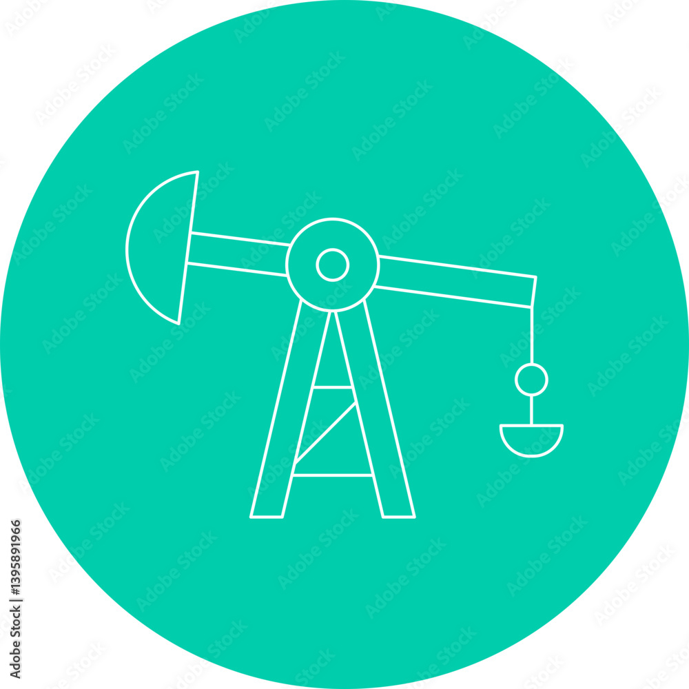 Pumpjack single vector illustration icon Pumpjack single vector illustration icon