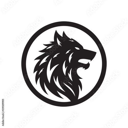 werewolf vector silhouette clip art logo design