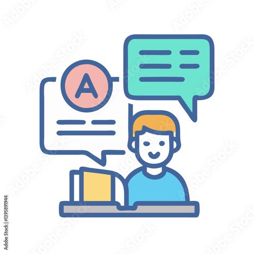  Colorful Language Learning Icon