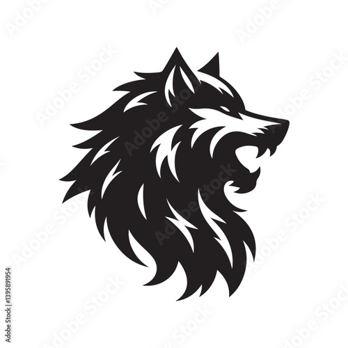 werewolf vector silhouette clip art logo design