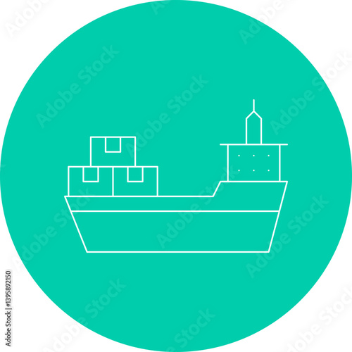 Cargo Ship II single vector illustration icon