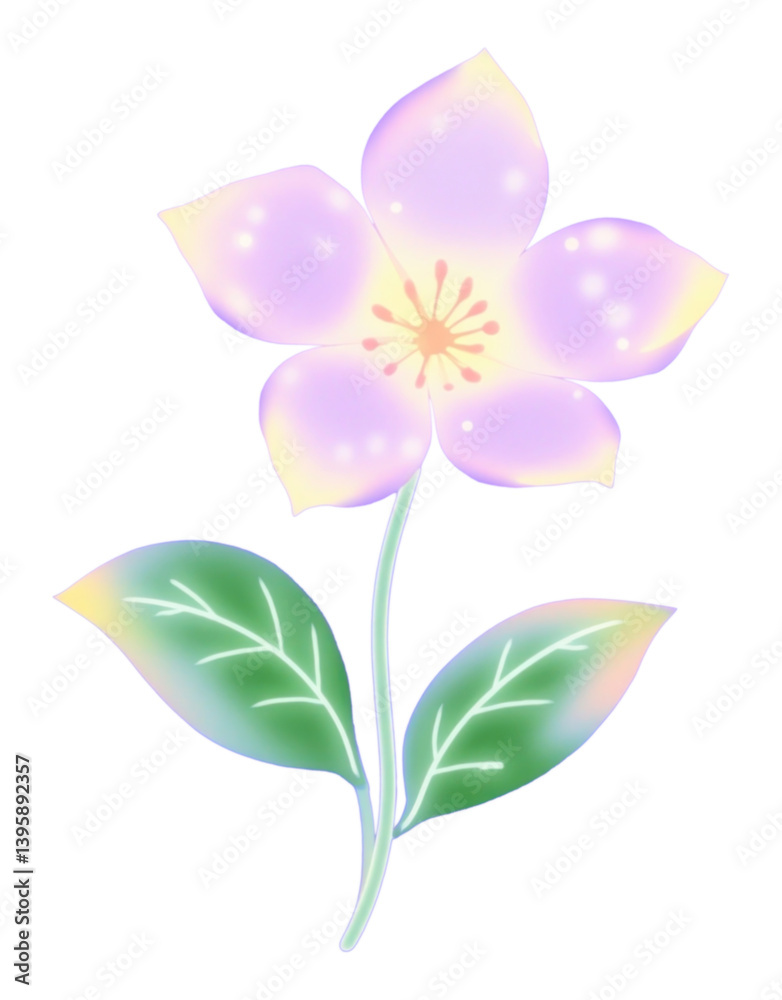 Naklejka premium PNG Aesthetic flower illustration design floral.