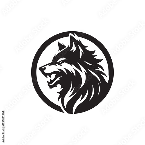 werewolf vector silhouette clip art logo design