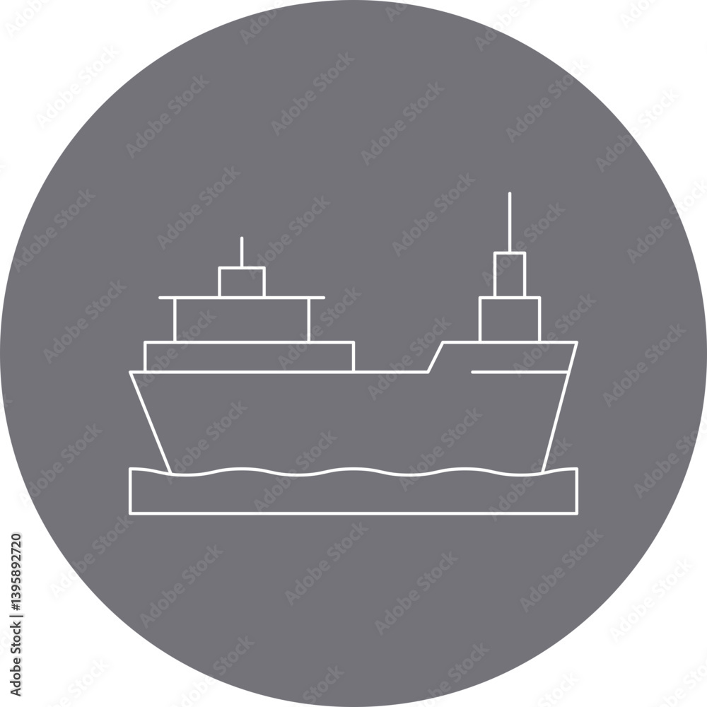 Obraz premium Cargo Ship I single vector illustration icon