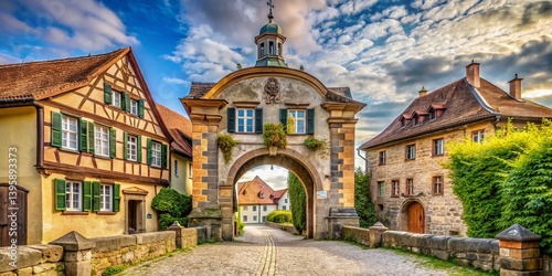 Historic Sonnenberg Gate, Volkach, Franconia, Germany - Architectural Detail