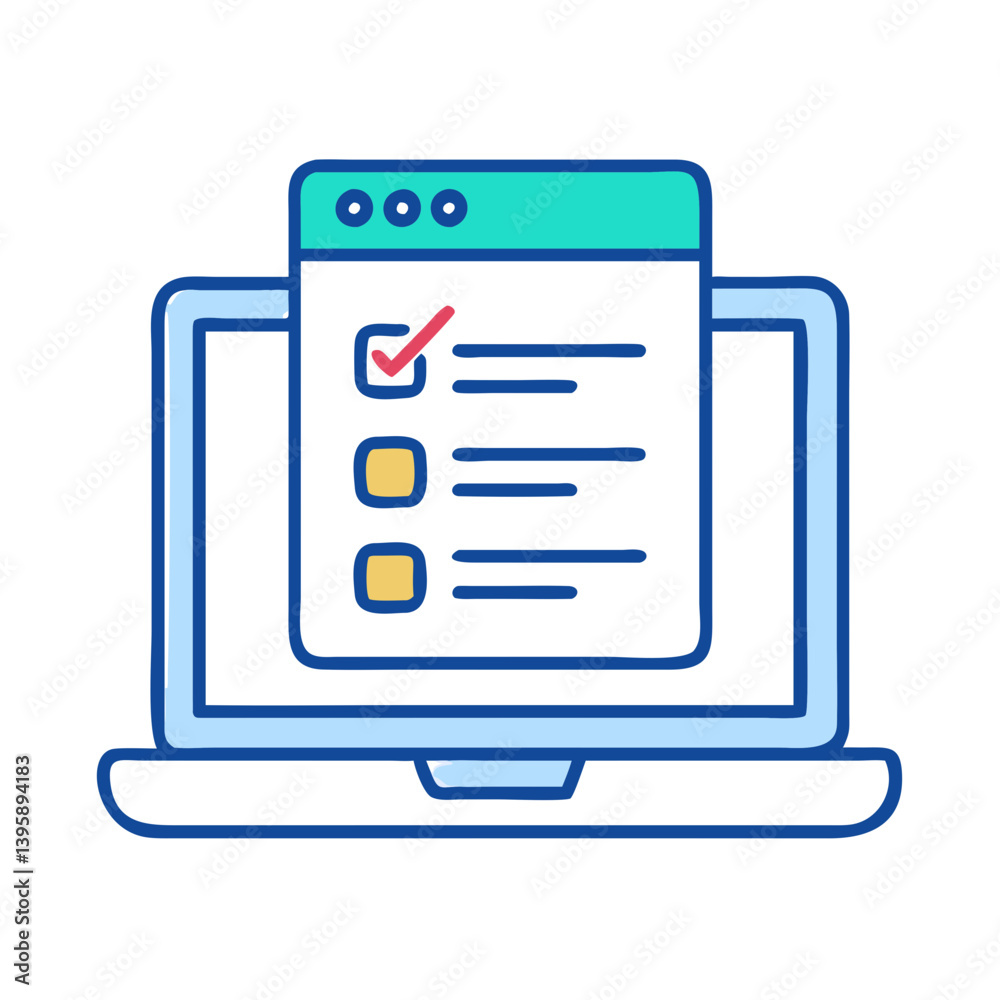 Fototapeta premium Creative Online Exam Icon