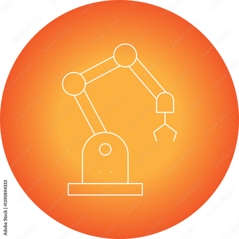 Industrial Robot III single vector illustration icon Industrial Robot III single vector illustration icon