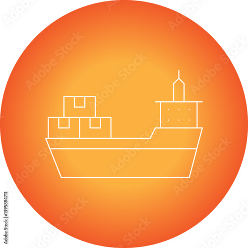 Cargo Ship II single vector illustration icon