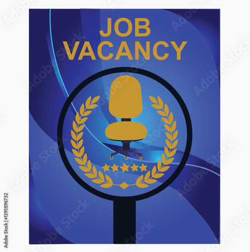 Best job candidate vector stock illustration flyer poster banner design. Hiring best talented professional candidate for a vacant job.