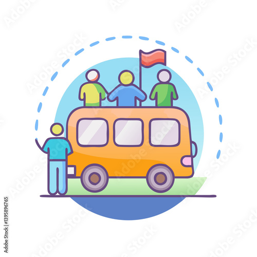  Modern School Field Trip Icon