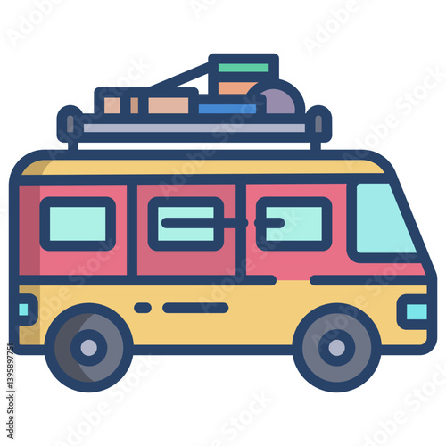 Linear color Van icon