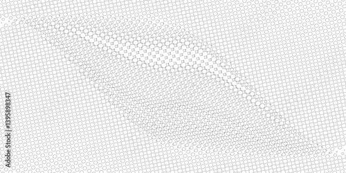 Black spots and dotted shape geometric pattern marks on white background, abstract texture of old background distorted stroke trendy design defect distressed effect halftone dots screen texture.