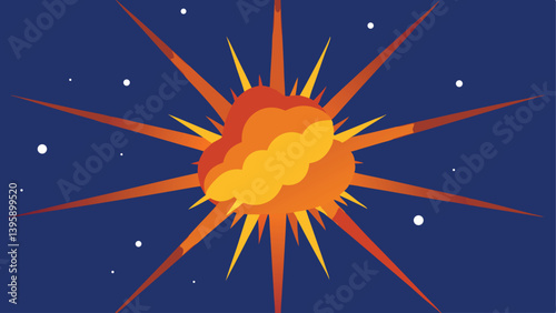 Exploding Supernova with Glowing Space Dust Vector